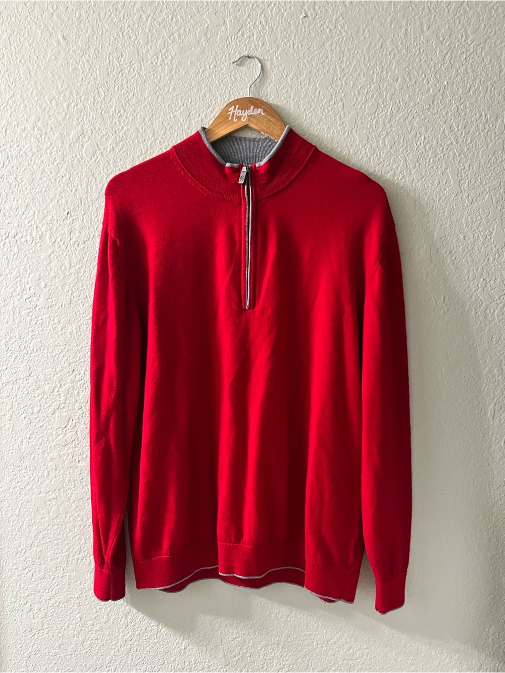 Hart Schaffner Marx Red Half-Zip Sweater